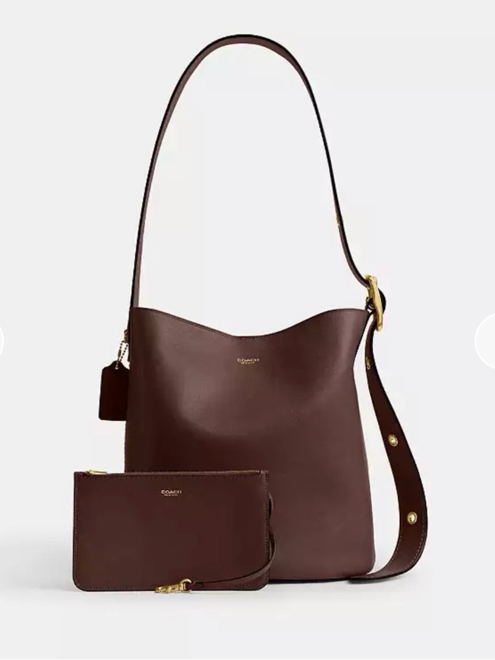 Coach Bleeker Bucket Bag CCC23 brass / Maple leather NWT shoulder/crossbody - Picture 9 of 10